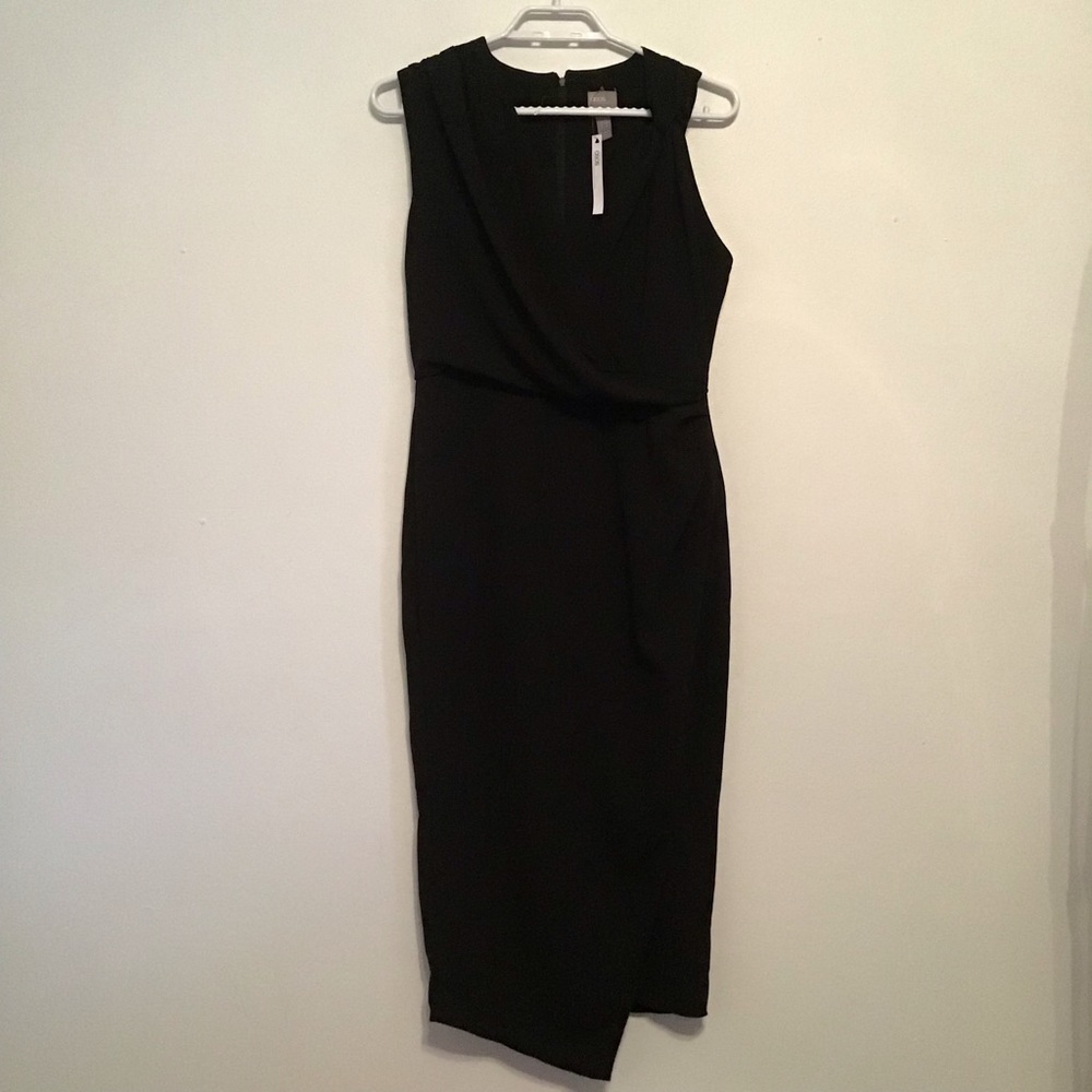 NWT ASOS Black Faux Wrap Dress